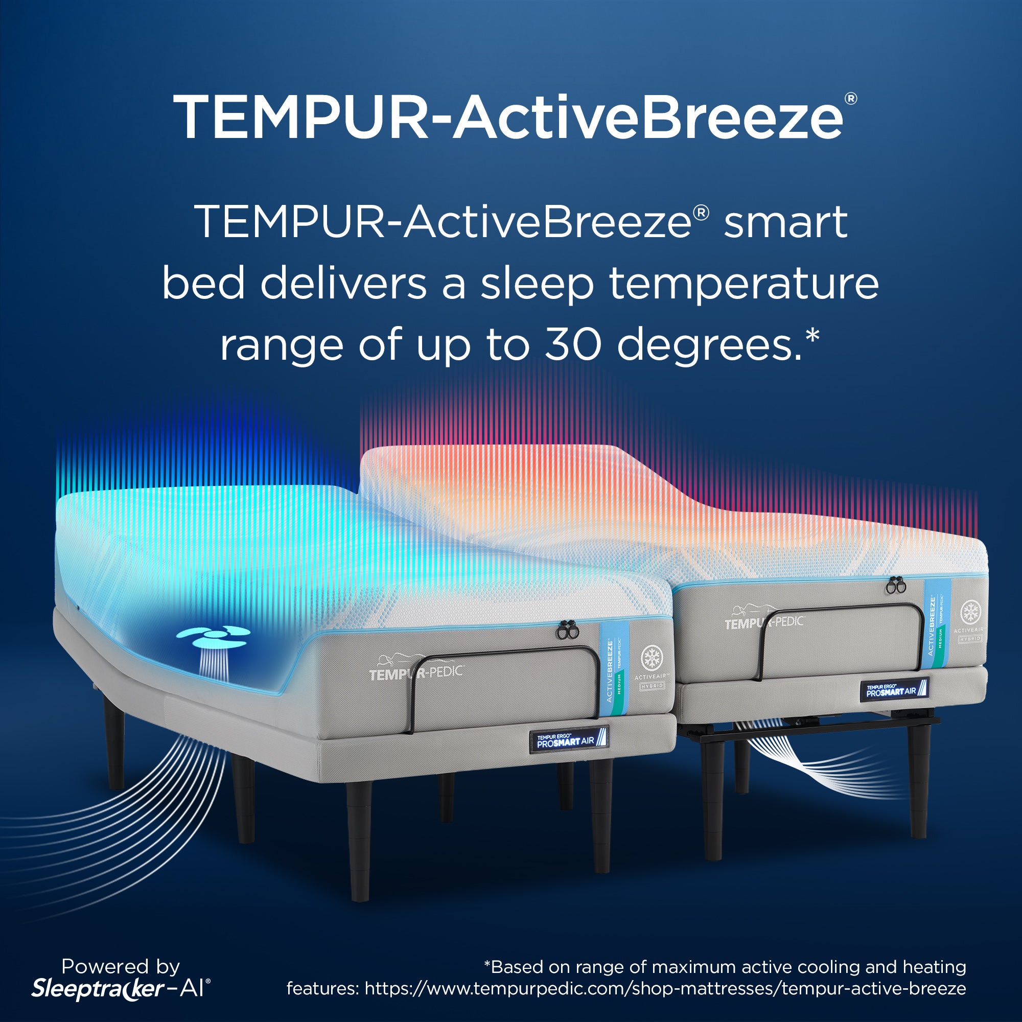 Tempur-Pedic® ActiveBreeze® - Medium Hybrid Smart Bed